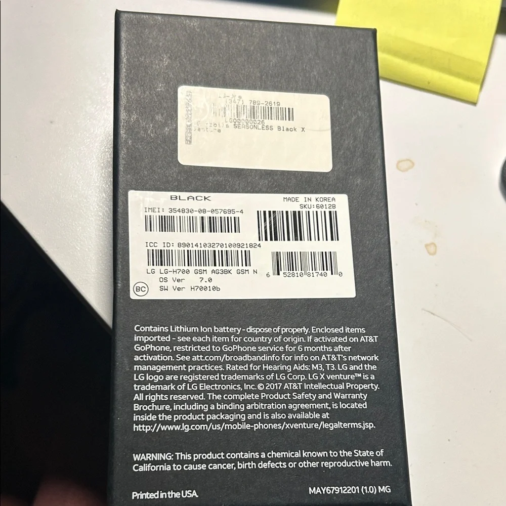 LG X Venture Smartphone with Black Finish